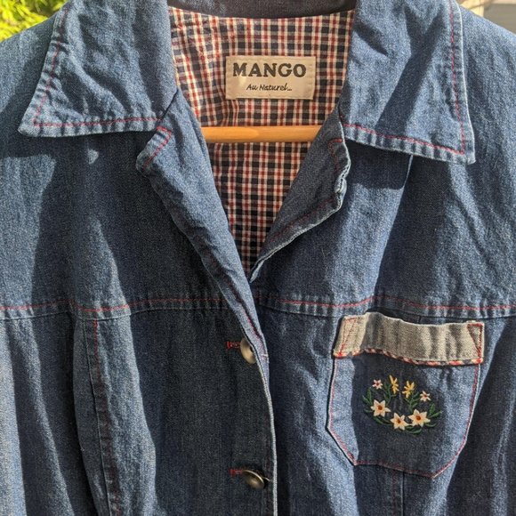 Pretty vintage denim Mango dress - size 7 - Robe maxi denim Mango - Picture 2 of 9